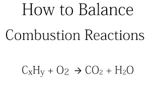 How To Balance Combustion Reactions [upl. by Oiluig]