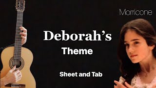 Deborah’ s theme E Morricone Guitar lesson sheet and Tab [upl. by Lenneuq721]