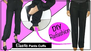 How To Sew Elastic Cuffs On Pants [upl. by Nalaf433]