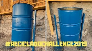 Basurero de tambor reciclado  RECICLADOCHALLENGE 2019 [upl. by Floris490]