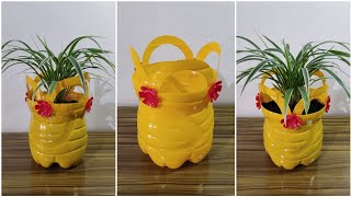 DIY Basket Planter From Big Plastic Bottle [upl. by Keung180]