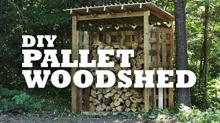 DIY Pallet Woodshed [upl. by Corette]