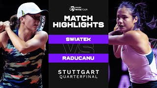 Iga Swiatek vs Emma Raducanu  2022 Stuttgart Quarterfinal  WTA Match Highlights [upl. by Mcgray292]