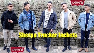 Levis Sherpa Trucker Jackets Sizing amp Review  Levis Leather Trucker Jacket How To Style [upl. by Ydissac376]