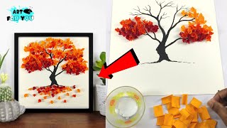 How To Make Beautiful Paper Tree Art  DIY Wall Hanging Craft Ideas  Tree Wall Decor Ideas [upl. by Akired]