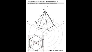 Assonometria isometrica di una piramide a base esagonale [upl. by Ramsa]