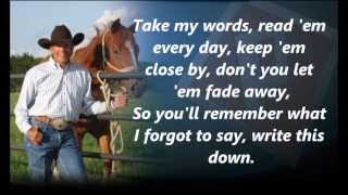 George Strait Write This Down with Lyrics [upl. by Aerdma]