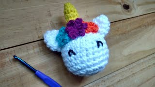 My First Amigurumi Unicorn crochet  Tutorial step by step amigurumi [upl. by Sprung592]