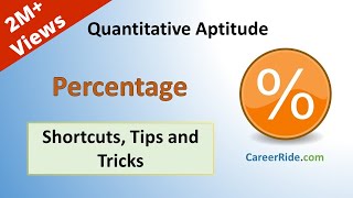 Percentage  Shortcuts amp Tricks for Placement Tests Job Interviews amp Exams [upl. by Guildroy]