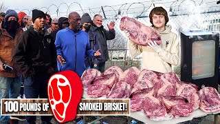 Smoking 100 Pounds Of Brisket For The Homeless [upl. by Arjun617]