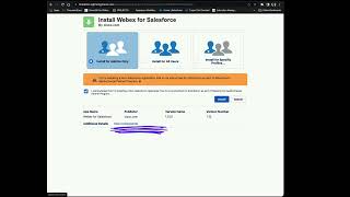 Webex App for Salesforce Install  Install Webex App in Salesforce [upl. by Argent]