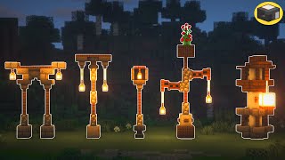 Minecraft How to Build 5 Unique LAMP POST Designs [upl. by Lorinda493]