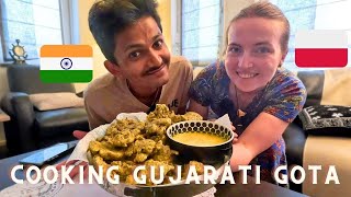 Gujarati Gota Recipe  Foreigner Tries Indian Street Food  Cooking Challenge [upl. by Lukasz]