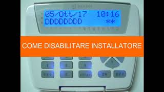 Come abilitaredisabilitare installatore antifurto Bentel Absoluta [upl. by Eadrahs]