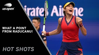 Emma Raducanu Wins Epic Point Against Leylah Fernandez  2021 US Open [upl. by Atwood]