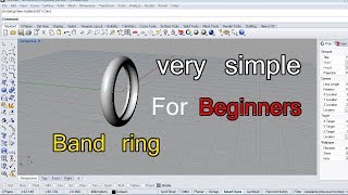 How to make a very simple band ring  CAD  Rhino5 Software [upl. by Aracal942]