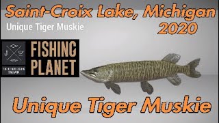 Fishing Planet Unique Tiger Muskie Guide 2020  SaintCroix Lake Michigan Outdated [upl. by Leilani]