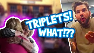 Triplets Best funny amp heart warming triplet pregnancy reveal compilation [upl. by Enaenaj]