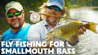 FLY FISHING for Smallmouth Bass Streamers  Poppers [upl. by Anaibaf656]