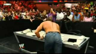 Triple H returns on Raw and destroy Randy Orton part2 [upl. by Hayikat]