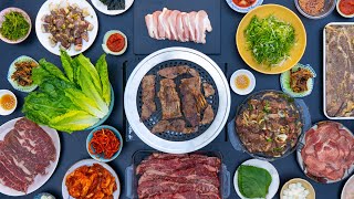 The Complete Guide to KOREAN BBQ at Home Kalbi Bulgogi Jumulleok Samgyeopsal [upl. by Roxana]