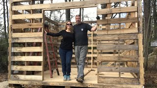 Pallet Shed Build Part 1 [upl. by Ellerd335]