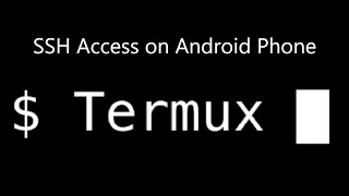 How to set up SSH Server in TermuxAndroid [upl. by Cinamod]