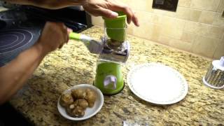 Manual Rotary Vegetable Cutter Grater and Shredder Review [upl. by Feinberg731]