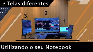 Como colocar 3 monitores utilizando Notebook [upl. by Savadove412]