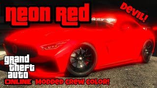 quotNEON REDquot Modded CREW Color HEX CODE  GTA ONLINE [upl. by Leiruh]