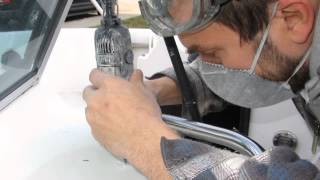 Boat Repair Repairing holes in a Fiberglass Console [upl. by Kcireddor]