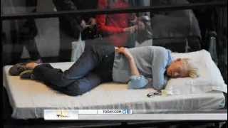 Tilda Swinton sleeps in MoMA for art exhibit [upl. by Anayad]