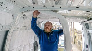 Camper Van conversion  Roof amp wall insulation  Van build UK [upl. by Anitnelav973]