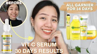 Garnier Vitamin C Serum 30 DAYS UPDATE review  Garnier Skin Care Routine for 14 days Philippines [upl. by Marron92]