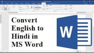 Convert English to Hindi in MS Word [upl. by Cope]