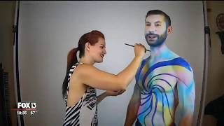 Bodypainting artist Nicole Hays at work [upl. by Anertak]