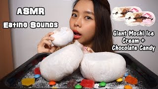 ASMR Giant Mochi Ice Cream Moxie Beast Challenge  Chewy Crunchy Eating Sounds  No Talking [upl. by Ayekel]