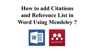 How to add Citations and Reference List in Word document using Mendeley [upl. by Ardnahc520]