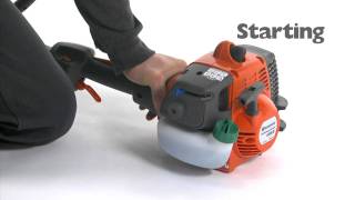 How to Start a Husqvarna String Trimmer [upl. by Adihsar348]