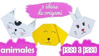 3 IDEAS FÁCILES DE ORIGAMI  ESPECIAL NIÑOS  ANIMALES [upl. by Sig]