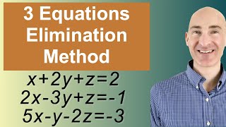 Solving Systems of 3 Equations Elimination [upl. by Ecirahs76]