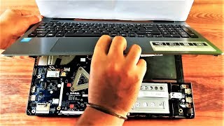 How to Disassemble a Laptop Acer Aspire E15 Series E5 Upgrade RAM HDD Cleaning Cooling Fan [upl. by Palua]