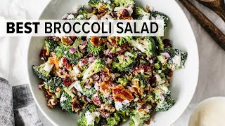 BROCCOLI SALAD  the perfect party salad recipe [upl. by Elleuqar]