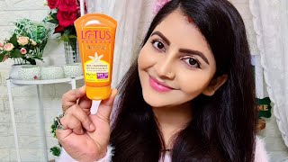 lotus Herbals Safe Sun skin Lightening Anti tan Sunscreen spf30 pa review  RARA  everydayCream [upl. by Gnivre348]