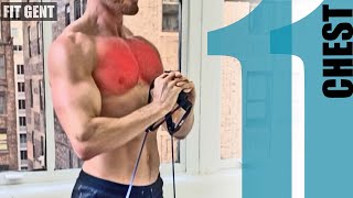 11 Resistance Band Chest Exercises  NO ATTACHING [upl. by Ahsai165]