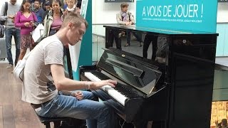 Passenger Impressively Plays Piano at Train Terminal in Paris HD 60fps [upl. by Noled]