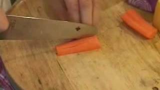 Frugal Recipes  How to Cut Carrot Brunoise [upl. by Herschel42]