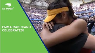 Emma Raducanu Celebrates Her Victory  2021 US Open [upl. by Olpe]