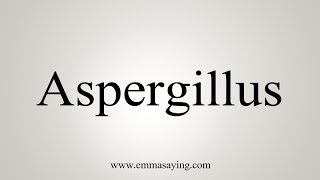 How To Say Aspergillus [upl. by Fillian]