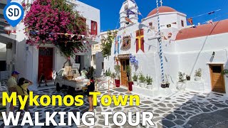 Mykonos Town Greece  Back Alleys Virtual Walking Tour [upl. by Ytissahc672]